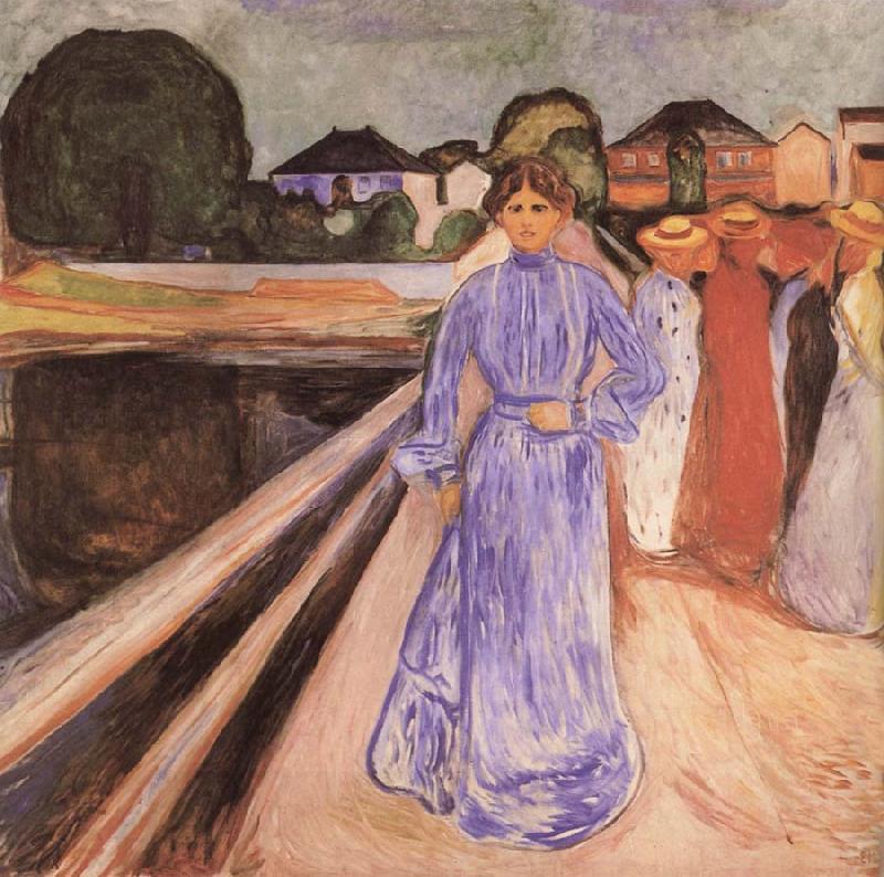 Edvard Munch Gentlewoman on the Bridge oil painting picture